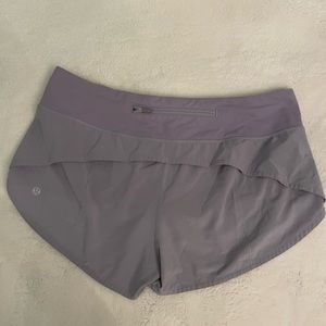 Light purple lululemon 2.5 inch speed up short